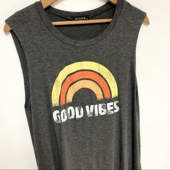 Zutter Good Vibes Rainbow Tank Sz M - Picture 2 of 5